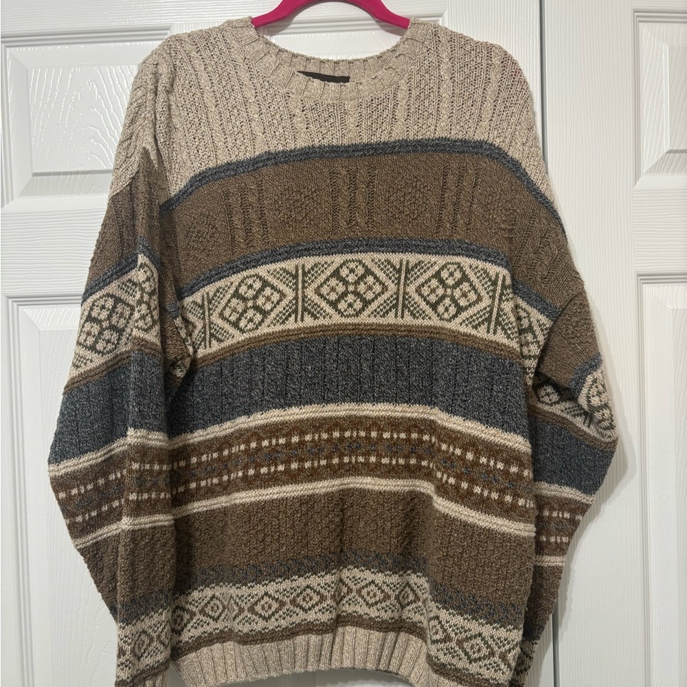 Liberty Sweaters Multicolor Patterned Grandpa Swe… - image 1